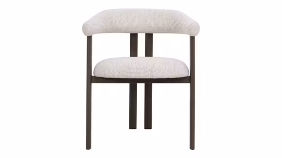 Scaun Wilder textil Santi 152 Beige, cu spatar curbat, extensii laterale integrate, picioare Sandalwood si inaltimea sezutului de 49,5 cm.