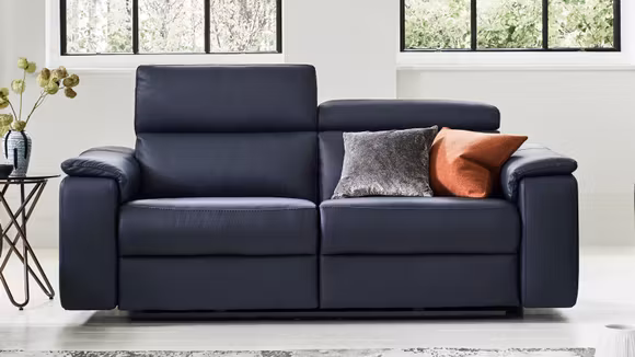 Canapea liniara Seattle Piele Torello Blu