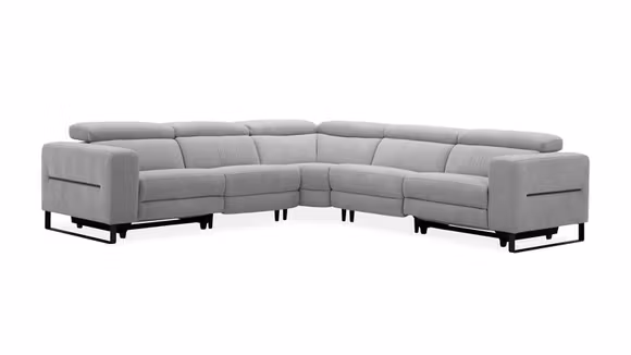 Canapea modulara Siento cu 2 reclinere textil Dove Grey