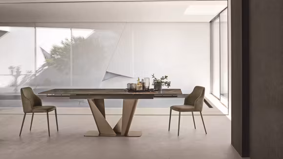 Masa extensibila Silver Bronze/Gloss Emperador 180(280)x100