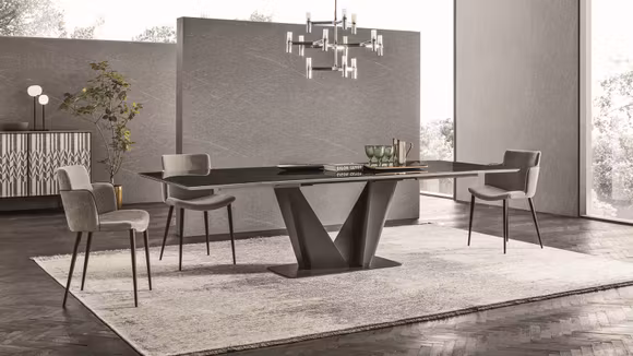 Masa extensibila Silver Anthracite/Gloss Greek Black 200(300)x100
