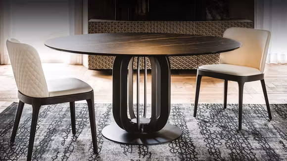 Masa rotunda Soho Ceramica Portoro 140 cm
