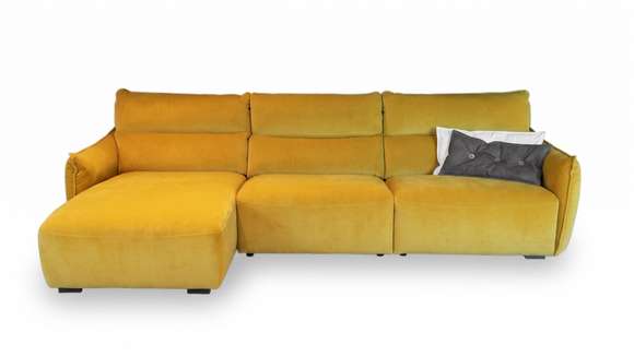 Canapea cu sezlong Stupore Brezza Mustard, stanga