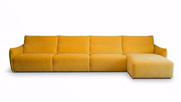 Canapea cu sezlong Stupore 4 locuri Brezza Mustard, dreapta