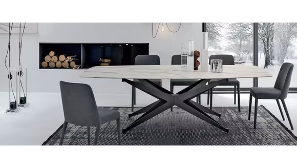 Masa Halley Anthracite/Calacatta Oro 240x120 cm