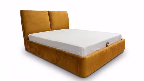 Pat Trevi cu lada de depozitare, tapitat in material textil Davis Monolith-48, pentru saltea 160 x 200 cm.