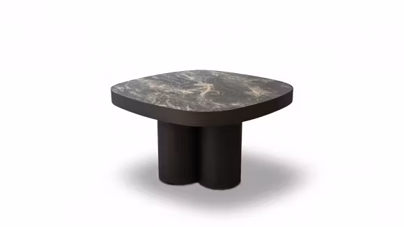 Masuta de cafea Zafon cu top din ceramica KL-176 si structura metalica Bronze Powdered Coat N6, cu design compact si modern.